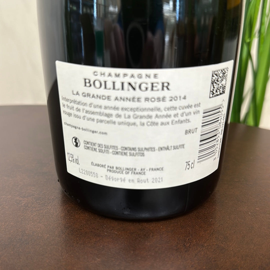 Bollinger le grande annee’ rose’ 2014